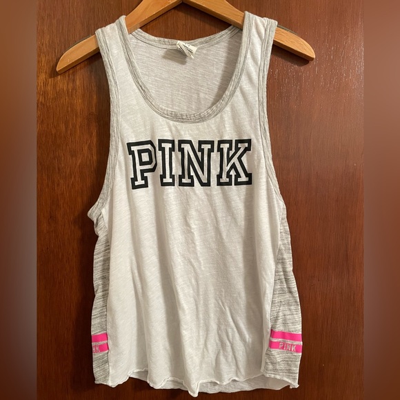 Women’s PINK racer back gym tank top - Picture 2 of 4